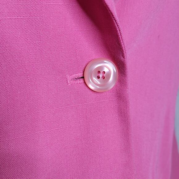 Vintage 80s 90s Pendleton Pink Lightweight Collared Blazer Jacket Womens Size L - Picture 5 of 11
